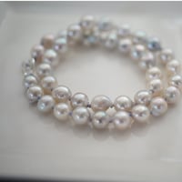 【drop】silver925 あこやグレーパールネックレス (lavender)