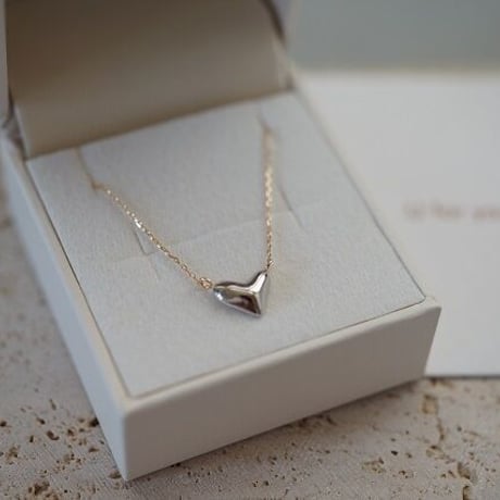 【charm】18K×PT  small heart necklace