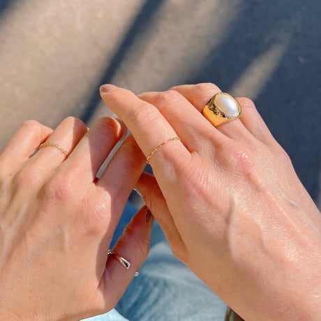 【U for you】K18 ripples open ring