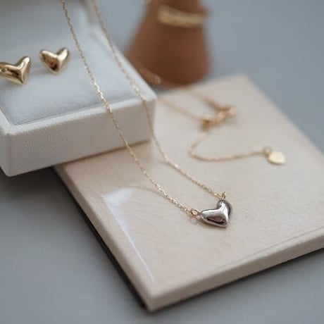 【charm】18K×PT  small heart necklace