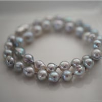 【drop】silver925 あこやグレーパールネックレス (gray)