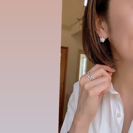 【charm】 small star pierce  (white)