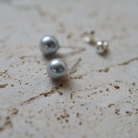 【drop】silver925 あこやグレーパールピアス