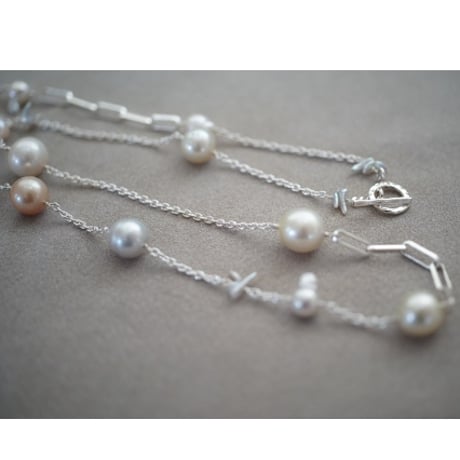 【drop】 silver925 イエロー南洋パールのかけらネックレス