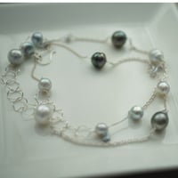 【drop】 silver925 ブラックバロックのかけらネックレス