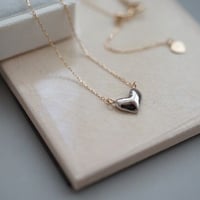 【charm】18K×PT  small heart necklace