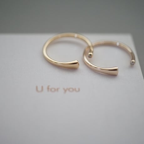 【U for you】K18 ripples open ring