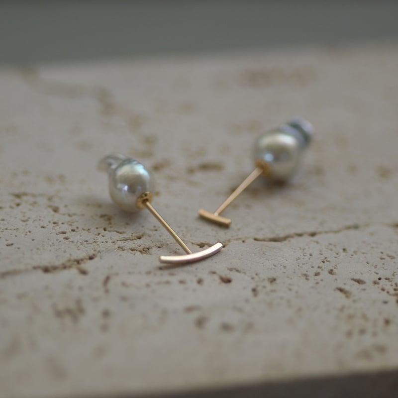 one+】10K bar pierce（あこやハネ玉キャッチつき） | U for you