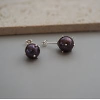 (再）【drop】 黒淡水ドットシルバーピアス  １