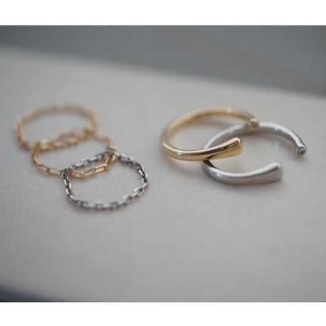 【U for you】K18 ripples open ring