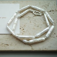 【drop】silver925 スティックパールネックレス