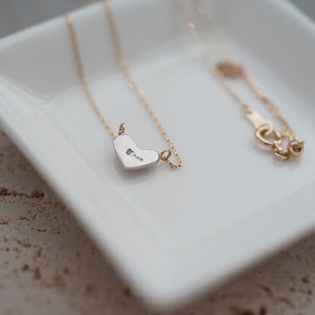 【charm】18K×PT  small heart necklace