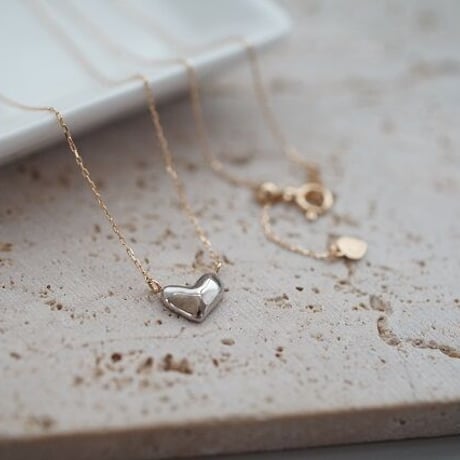 【charm】18K×PT  small heart necklace
