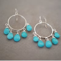 【colors】 silver925 ターコイズシャンデリアピアス