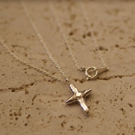【charm】silver cross necklace (M)