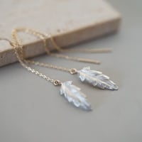 【charm】10K×silver leaf pierce