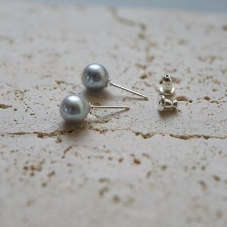 【drop】silver925 あこやグレーパールピアス