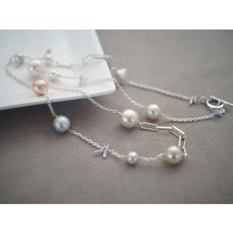【drop】 silver925 イエロー南洋パールのかけらネックレス