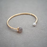【colors】 18kgp 天然石のtwin bangle