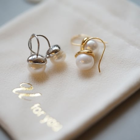 silver925 パールの木の実ピアス