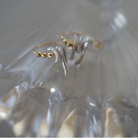 【drop】10K あこやケシ×１０Kビーズピアス