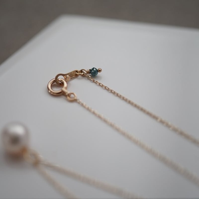 drop】 K10 1粒ホワイトあこやロングネックレス | U for you