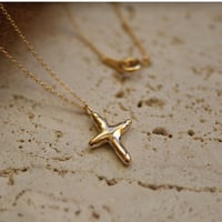 【charm】18kgp cross necklace (M)