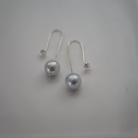 【drop】silver925 あこやグレーパールフックピアス 2