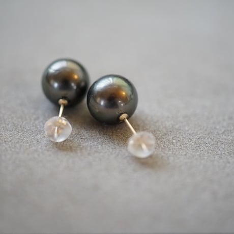 【drop】南洋パール黒蝶貝ピアス