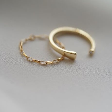【U for you】K18 ripples open ring