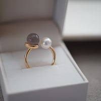 【colors】 18kgp 天然石のtwin ring