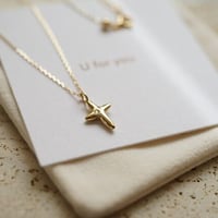 【U for you】18K cross necklace