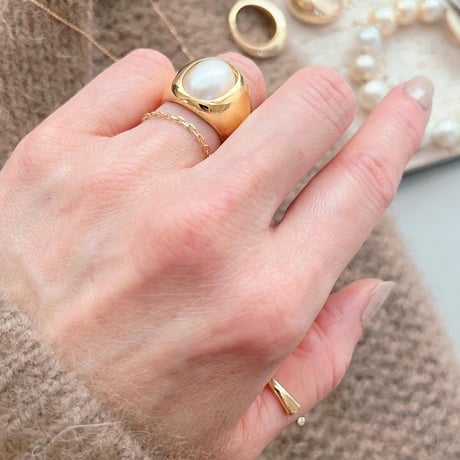 【U for you】18K chain ring  ①