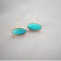 【colors】 18kgp ターコイズオーバルフックピアス