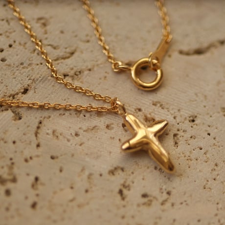 【charm】18kgp cross necklace (S)