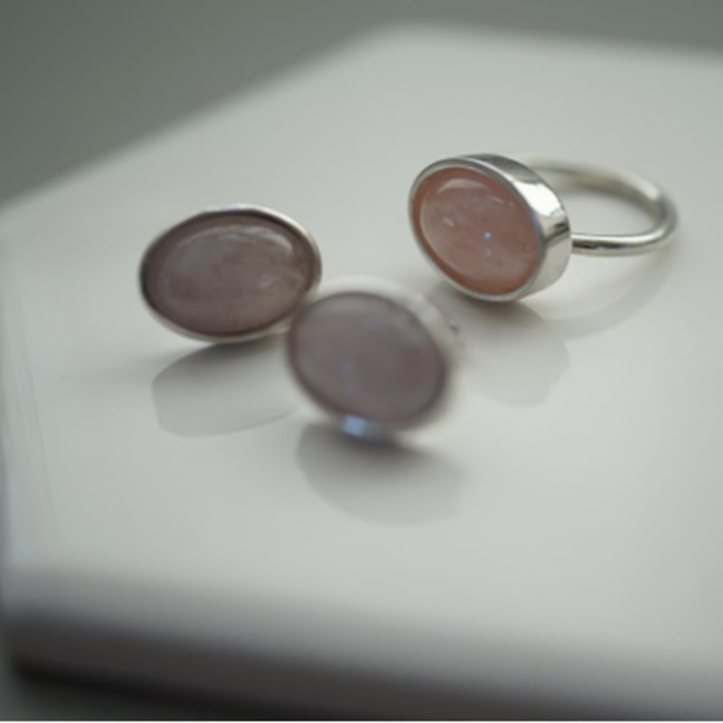 colors】 silver925 モルガナイトの1粒ピアス | U for you