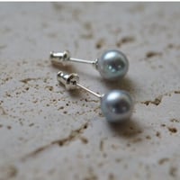 【drop】silver925 あこやグレーパールピアス