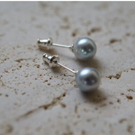 【drop】silver925 あこやグレーパールピアス