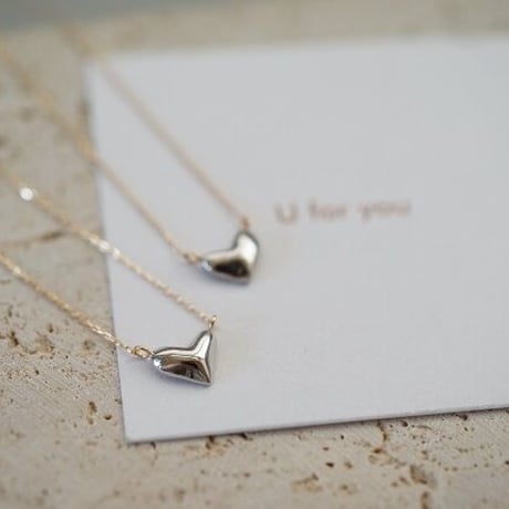 【charm】18K×PT  small heart necklace