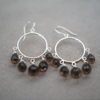 【colors】 silver925 スモーキークオーツシャンデリアピアス