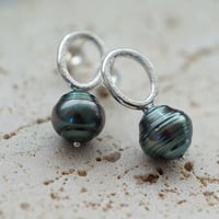 【seasons】黒蝶貝サークルピアス