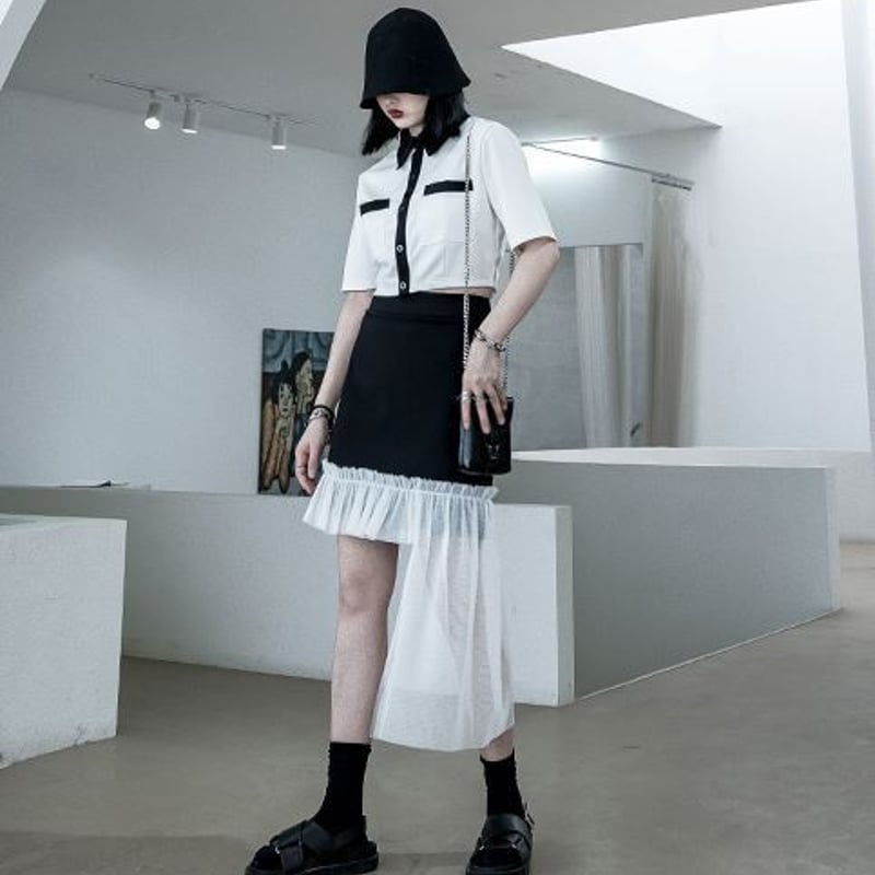 夏にぴったり♪レースミニスカート アシンメトリー デート 女子