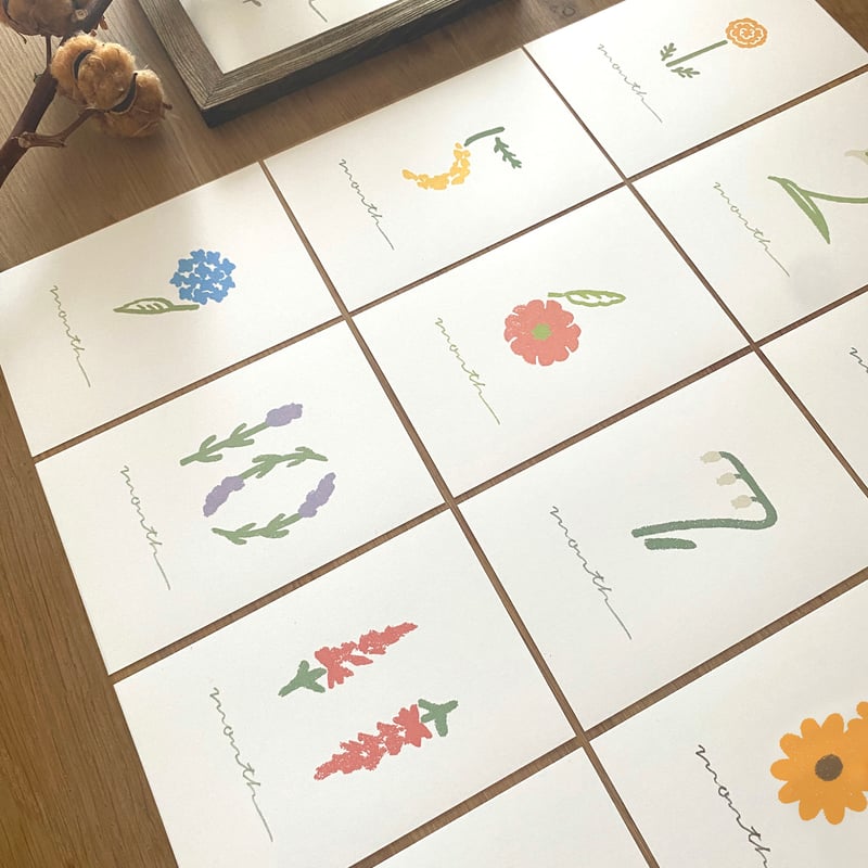 月齢カード flower / autumn born | meimei STORE