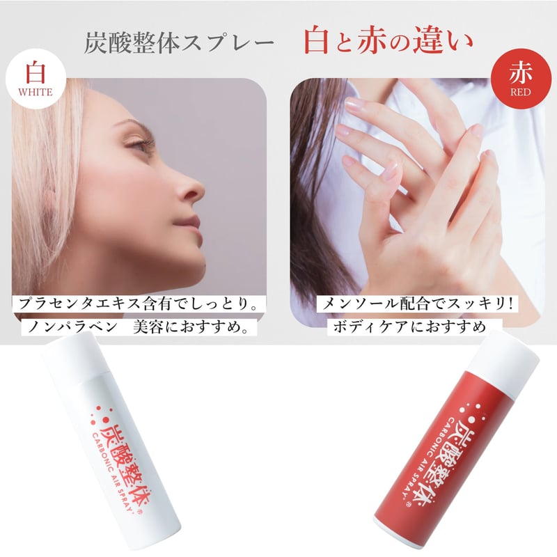 炭酸 スプレー 炭酸整体スプレー（WHITE) 2本セット 高濃度