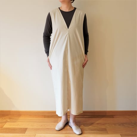 evam eva／コットン スリーブレス ワンピース