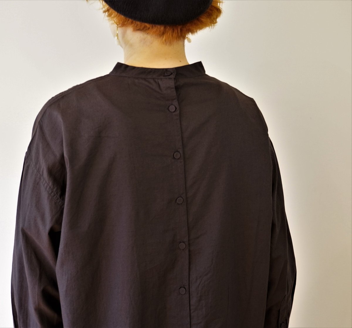 大幅値下げ❣️訳あり❣️maison de soil 袖バルーンバンドカラーシャツ maison de soil 80s ORGANIC COTTON SMALL CHECK&VOILE PLAIN
