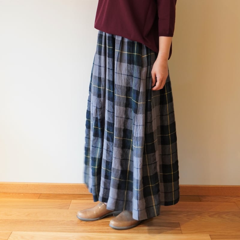 Sarah wear ☆☆ 赤 チェック柄 ☆リネンロングスカート Sarahwear／タータンチェックリネンスカート | Beignets Online