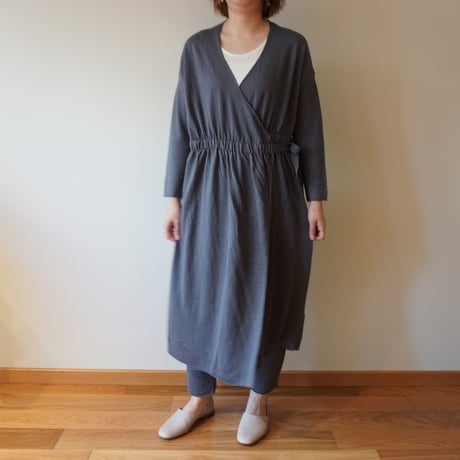 evam eva／リネンカシュクール ワンピース