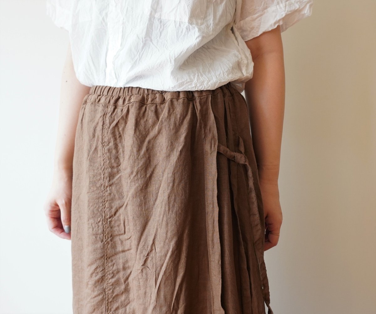 ARMEN／リネンラップキュロット （ブラウン） | Beignets Online