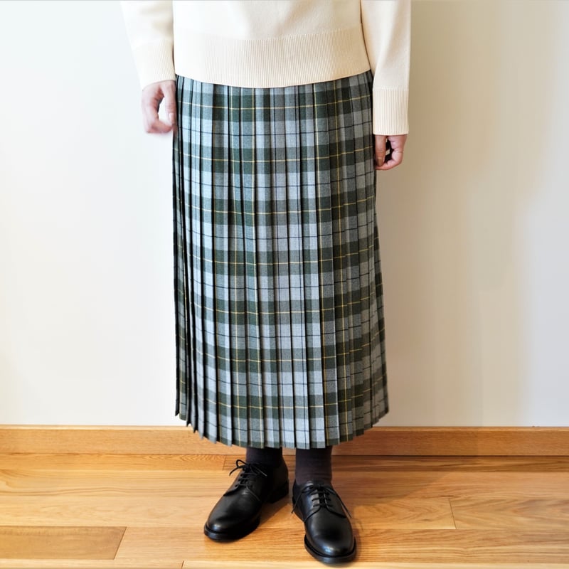 美品【サラウエア】sarahwear タータンチェック プリーツスカート ご予約】Sarahwear(サラウェア) コットンリネンタータンチェック スカート